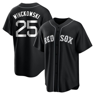 Replica Josh Winckowski Men's Boston Red Sox Jersey - Black/White