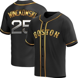 Replica Josh Winckowski Youth Boston Red Sox Alternate Jersey - Black Golden